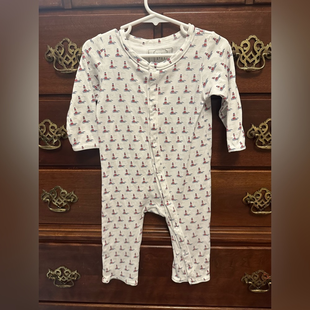 Lila & Hayes Baby Boy Graham Romper - Lighthouse